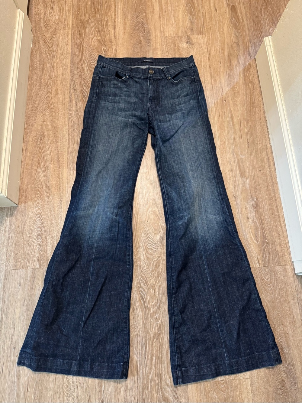 7 For All Mankind Dark Indigo Wide Leg Jeans